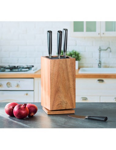 BLOC COUTEAUX BOIS VIDE ROTATIF