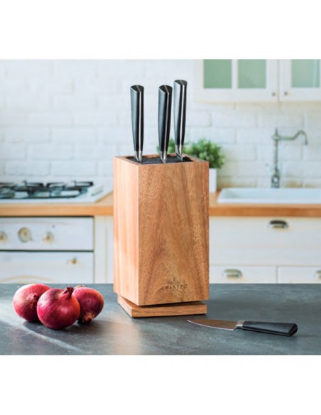 BLOC COUTEAUX BOIS VIDE ROTATIF