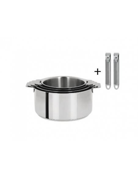 SÉRIE DE 4 CASSEROLES MUTINE + 2 POIGNÉES AMOVIBLES ZÉNITH