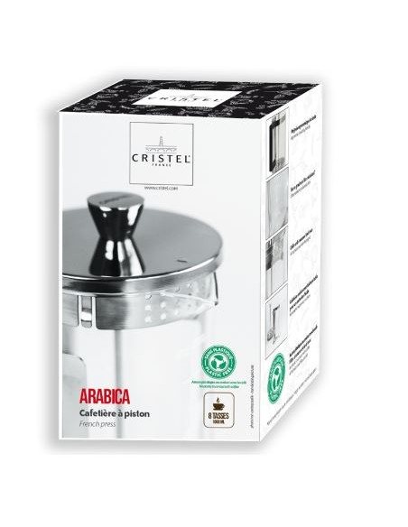 CAFETIÈRE À PISTON CRISTEL ARABICA INOX 3/5/8 TASSES