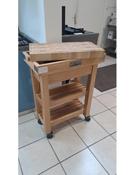 CONSOLE À ETAGES AVEC BILLOT CHÊNE 70 x 40 x 93 CM