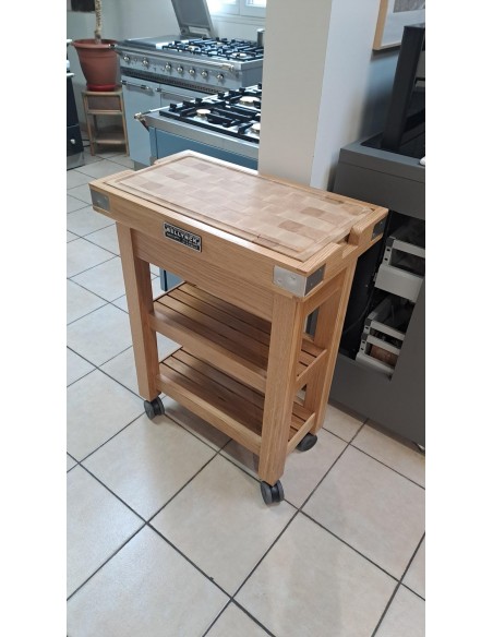 CONSOLE À ETAGES AVEC BILLOT CHÊNE 70 x 40 x 93 CM