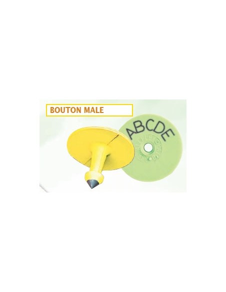 BOUTON MALE JAUNE POUR MARQUAGE ANIMAUX