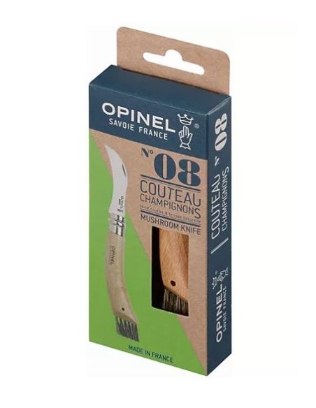 COUTEAU OPINEL N°8 INOX CHAMPIGNON AVEC BROSSE