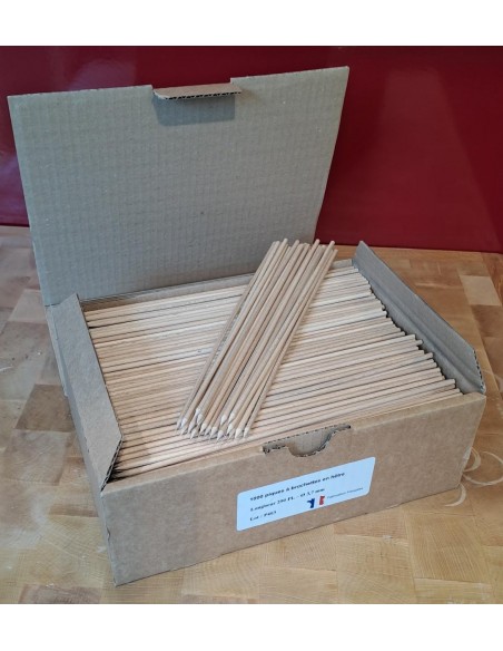 PIQUES BROCHETTES HÊTRE 25 CM CARTON DE 1000