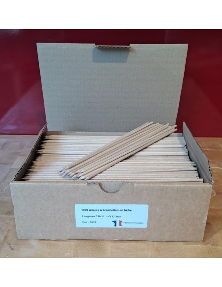 PIQUES BROCHETTES HÊTRE 25 CM CARTON DE 1000