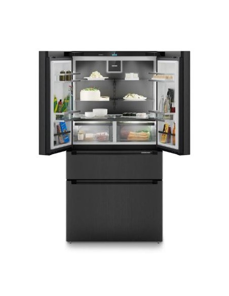 RÉFRIGÉRATEUR LIEBHERR NOIR POSE LIBRE PRIME 2 PORTES COMBINÉS FRENCHDOOR