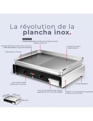 PLANCHA KRAMPOUZ INOX ELEC LARGEUR