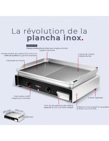 PLANCHA KRAMPOUZ INOX ELEC LARGEUR