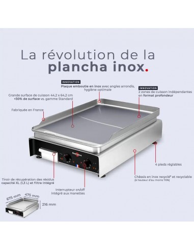 PLANCHA KRAMPOUZ INOX ELEC PROFONDEUR