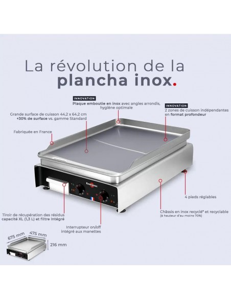 PLANCHA KRAMPOUZ INOX ELEC PROFONDEUR
