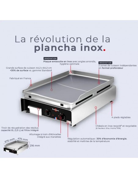 PLANCHA KRAMPOUZ INOX GAZ PROFONDEUR