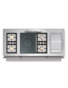 Table de cuisson Lacanche Citeaux Tradition + 2 feux 4 kw + plancha - Bellynck et Fils