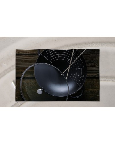 WOK EN FONTE STAUB COUVERCLE VERRE 37 CM