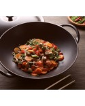WOK EN FONTE STAUB COUVERCLE VERRE 37 CM