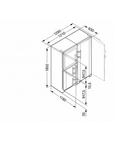 REFRIGERATEUR LIEBHERR SIDE AVEC CAVE