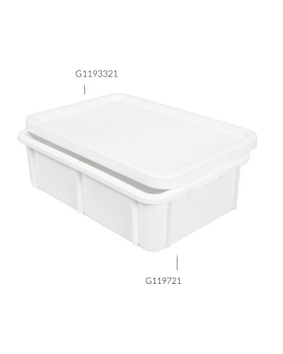 Caisse alimentaire plastique blanc 20 litres 600x400