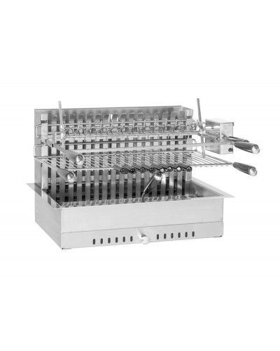 GRIL ENCASTRABLE 71 CM INOX AVEC TOURNEBROCHE ELEC.