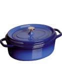 COCOTTE EN FONTE STAUB OVALE BLEUE MAJOLIQUE