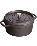 COCOTTE EN FONTE STAUB RONDE NOIRE AVEC PANIER VAPEUR 26 CM