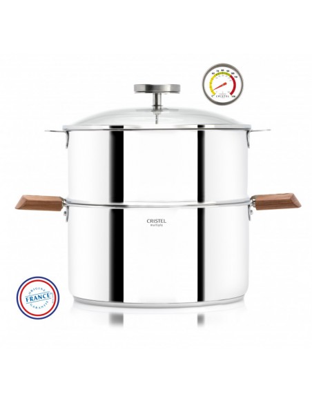 CUISEUR VAPEUR BIOME CRISTEL 24 CM ANSES BOIS