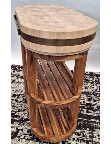 DESSERTE À ETAGES AVEC BILLOT OVALE