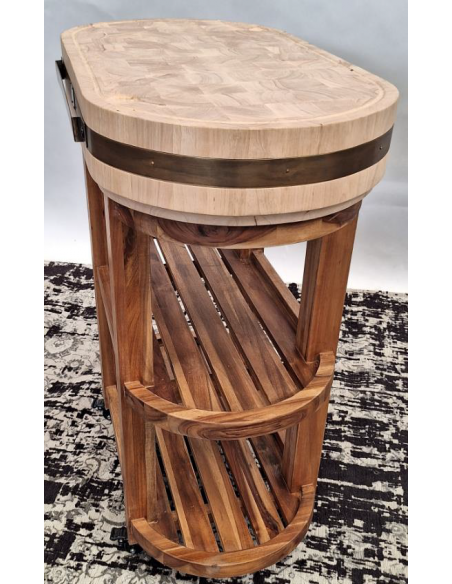 DESSERTE À ETAGES AVEC BILLOT OVALE