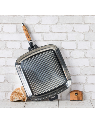 GRIL INOX CARRÉ MULTIPLY 30CM CASTELINE AMOVIBLE - BELLYNCK ET FILS