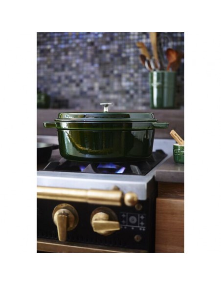 COCOTTE EN FONTE STAUB OVALE BASILIC