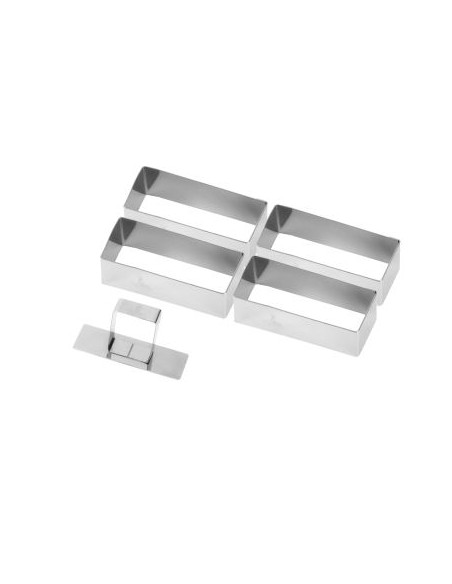 FORME RECTANGLE ET POUSSOIR INOX 4 PIÈCES