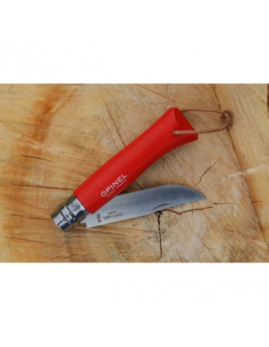 COUTEAU PLIANT OPINEL N°8 COLORAMA ROUGE - BELLYNCK & FILS