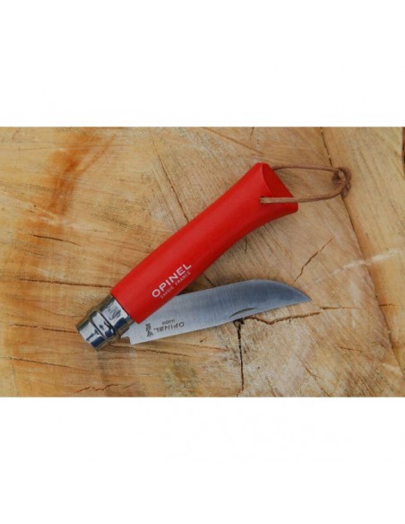 COUTEAU PLIANT OPINEL N°8 COLORAMA ROUGE - BELLYNCK & FILS