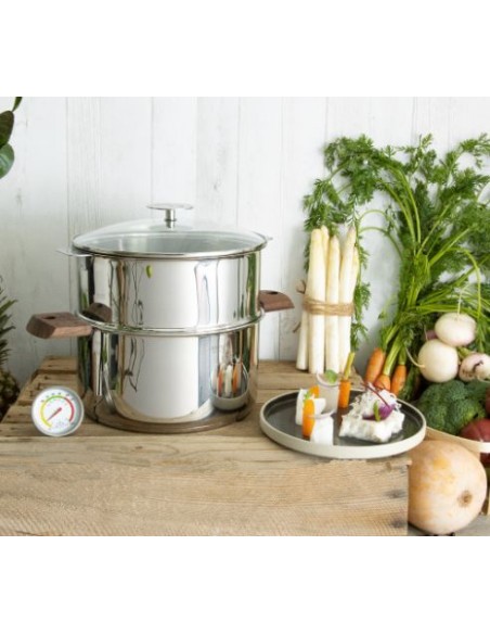 CUISEUR VAPEUR BIOME CRISTEL 20 CM BOIS NOYER