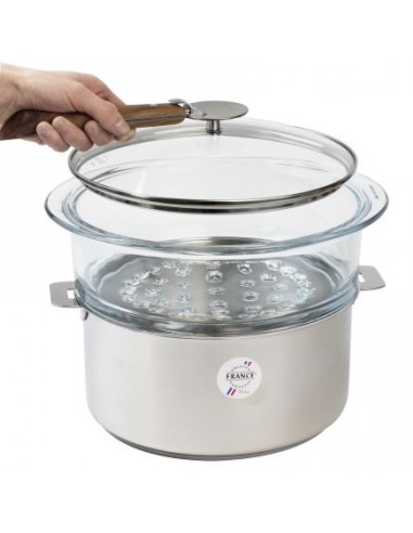CUIT VAPEUR EN VERRE AVEC COUVERCLE