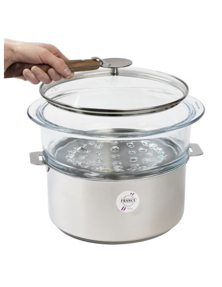 CUIT VAPEUR EN VERRE AVEC COUVERCLE