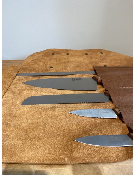 TROUSSE CUIR 5 COUTEAUX BISTRONOME