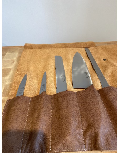 TROUSSE CUIR 5 COUTEAUX BISTRONOME