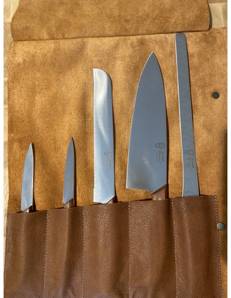 TROUSSE CUIR 5 COUTEAUX BISTRONOME